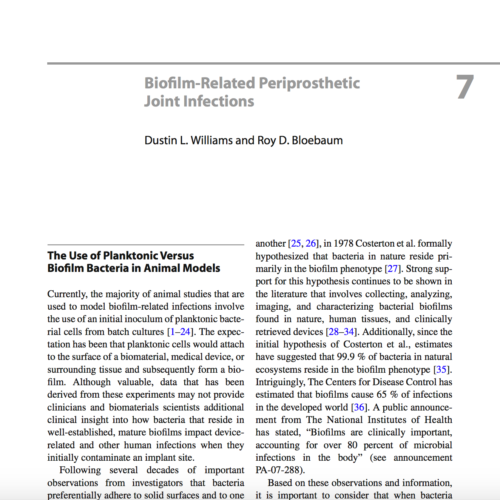 Biofilm-Related Periprosthetic 7 Joint Infections